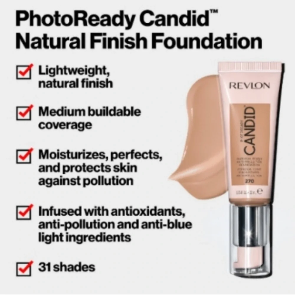 💎 Revlon PhotoReady Candid Natural Foundation in Shade #320 Tawny New